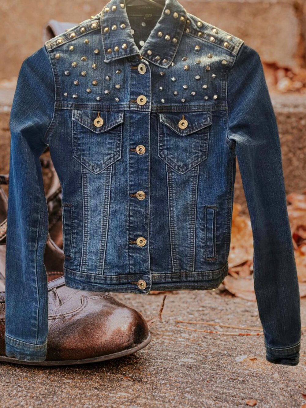 Seductions Sirens | Studded Denim Jacket Y2K | Size XS - Excellent Condition